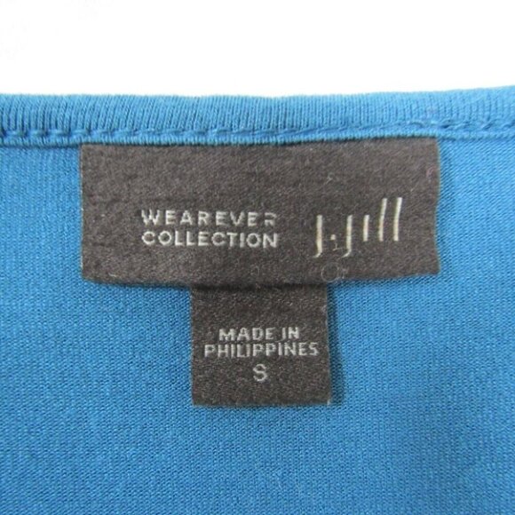 J Jill Wearever Collection Blue Long Sleeve Pleated Drop Waist Top Size S - Picture 5 of 8